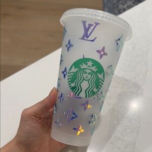 🌸 Starbucks Frosted Cup with Iridescent Accents